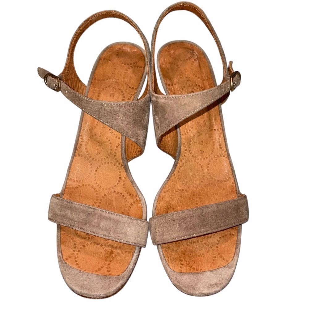 Chie Mihara Brown Suede Anatour Wedge Sandals Shoes size 38.5 - Picture 3 of 11